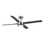 Laritza 56" Indoor / Outdoor Fan ABS Blades with LED Light Kit Brushed Nickel with Dark Driftwood Blades image