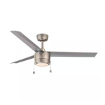 Tritour 44" Builder Fan with Pull Chain Brushed Nickel Silver and Durable ABS Blades image