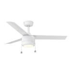 Tritour 44" Builder Fan with Pull Chain Matte White and Durable ABS Blades image