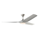 Gossamer 52" Indoor Fan with Light Kit and Remote Control, Brushed Nickel / Silver image