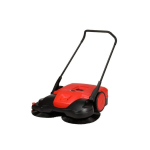 38" Battery Powered Triple Brush Push Power Sweeper, 13.2 Gallon Debris Container, Brush Height Adjustment image