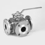 Series 17, 1" Flanged Stainless Steel Ball Valve 3-Way L-Port image