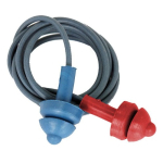 Reusable 1 Blue 1 Red Plugs with Blue Cord, 2 Flange, Pack of 200 pcs image