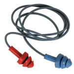Reusable 1 Blue 1 Red Plugs with Blue Cord, 3 Flange, Pack of 200 pcs image