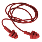 Reusable 2 Red Plugs with Red Cord, 3 Flange, Pack of 200 pcs image