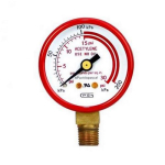 1.5" Dual Scale Gauge, Steel Case, 30PSI, 15PSI Red Line image