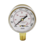 2" Dual Scale Gauge, Steel Case, 60 PSI, Gold, Skin Pack image