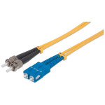 Fiber Optic Patch Cable, Duplex, Single-Mode, ST/SC, 9/125, OS2, 10 m (30 ft.), Yellow image