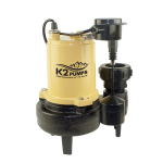 1/2 HP Sewage Pump with Piggyback Vertical Switch, 9000 GPH