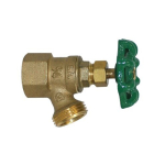 3/4" No-Lead Brass Boiler Female Drain Valve with Hose Bibb and Angle Outlet image