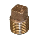 1/4" NPT Brass Pipe Plug, Solid, Square image