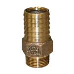 1" x 3/4" Light Duty No-Lead Bronze Male Adapter with Hex image