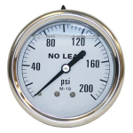 0-200 PSI - 2-1/2" Dial 300 Series Liquid Filled Stainless Steel Pressure Gauge image