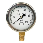 0-100 PSI - 2-1/2" Dial 300 Series Liquid Filled Stainless Steel Pressure Gauge image