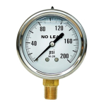 0-200 PSI - 2-1/2" Dial 300 Series Liquid Filled Stainless Steel Pressure Gauge image