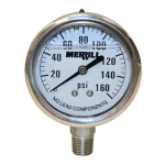 0-160 PSI - 2-1/2" Dial Liquid Filled 304 Stainless Steel Mount Pressure Gauge image