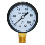 0-100 PSI - 2" Dial Pressure Gauge 2 Increments, 1/4" NTP - Lower Male image