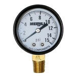 0-15 PSI - 2" Dial Pressure Gauge 1/5 Increments, 1/4 NTP - Lower Male image