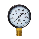 0-160 PSI - 2" Dial Pressure Gauge 4 Increments, 1/4" NTP - Lower Male image