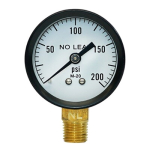 0-200 PSI - 2" Dial Pressure Gauge 4 Increments, 1/4" NTP - Lower Male image