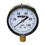 0-100 PSI - 2-1/2" Dial Pressure Gauge 2 Increments, 1/4" NTP - Lower Male) image