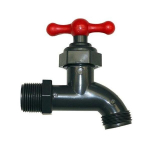 3/4" Gray PVC Boiler Drain Valve w/ Hose Bibb image