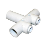 1" Female Iron Pipe (FIP) PVC Tank Tee, 5" Length, Schedule 120, (2) 1/2" Drain Hole image