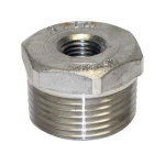 1" Female Iron Pipe (FIP) x 1/4" Male Iron Pipe (MIP) Stainless Steel Hex Bushing image