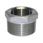 1" Female Iron Pipe (FIP) x 3/4" Male Iron Pipe (MIP) Stainless Steel Hex Bushing image