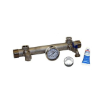 1-1/4" x 1" Stainless Steel Manifold Kit w/ 3/4" x 1/2" Bushing, Sealant and Teflon Tape image