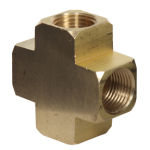 3/8 FPT Brass Pipe Cross image