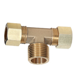 Branch Brass Tee (2) 3/8 OD Tube x 3/8 MPT image