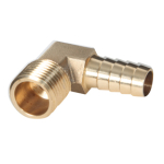 90 Degree Brass Elbow 3/8 MPT x 3/8 Hose Barb image