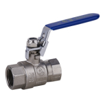 1" FPT Brass Ball Valve Nickel-Plated w/Locking Handle 600 PSI CWP image