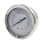 1-1/2 Liquid Filled Gauge 0-100 PSI Back Mount SS Case 1/8 MPT image