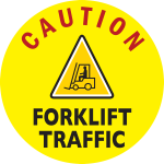 24" Caution Forklift Traffic Floor Sign image