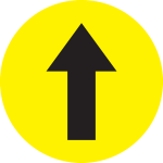 12" Directional Arrow Yellow Floor Sign image