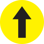 16" Directional Arrow Yellow Floor Sign image