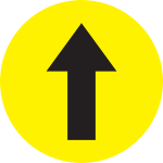 24" Directional Arrow Yellow Floor Sign image