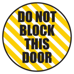 12" Do Not Block Door Circle Floor Sign image