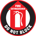 12" Fire Extinguisher Do Not Block Floor Sign image