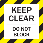 16" Keep Clear Do Not Block Floor Sign image