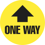 16" One Way Floor Sign, Yellow image