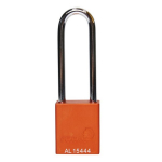 1-1/2" Aluminum Safety Padlock, 3" Steel Shackle, Keyed Alike, Orange image