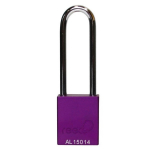 1-1/2" Aluminum Safety Padlock, 3" Steel Shackle, Keyed Alike, Purple image