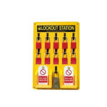11 Hook Thermoformed Yellow Lockout Station with 10 x AL38Red, MLH5 & 2 x Pack RLTT50 Tags image