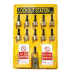 11 Hook Thermoformed Yellow Lockout Station with 10 x TT38Red, MLH5 & 2 x Pack RLTT50 Tags image