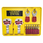 6 Lock Lockout Lockout Station with Aluminium Safety Padlocks image