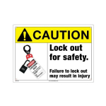 Caution - Locked out for Safety 10" x 14" Sign image