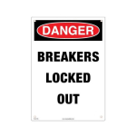 Danger - Breaker Locked Out 10" x 14" Sign image